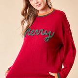 Doe and Rae - MERRY METALIC EMBROIDERY SWEATER TOP - 43998T