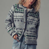 Urban Daizy - Nordic Pattern Button-Up Knit Cardigan