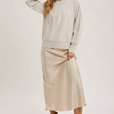 Bluivy - CREW NECK CABLE KNIT SWEATER