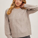 Bluivy - CREW NECK CABLE KNIT SWEATER