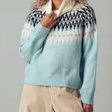 Urban Daizy - Fair Isle Knit Turtleneck Sweater