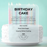 THE DANCING WICK CANDLES - Happy Birthday Gift Candle / Vanilla (Birthday) Cake Scent