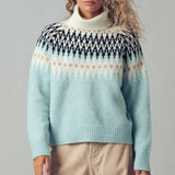 Urban Daizy - Fair Isle Knit Turtleneck Sweater
