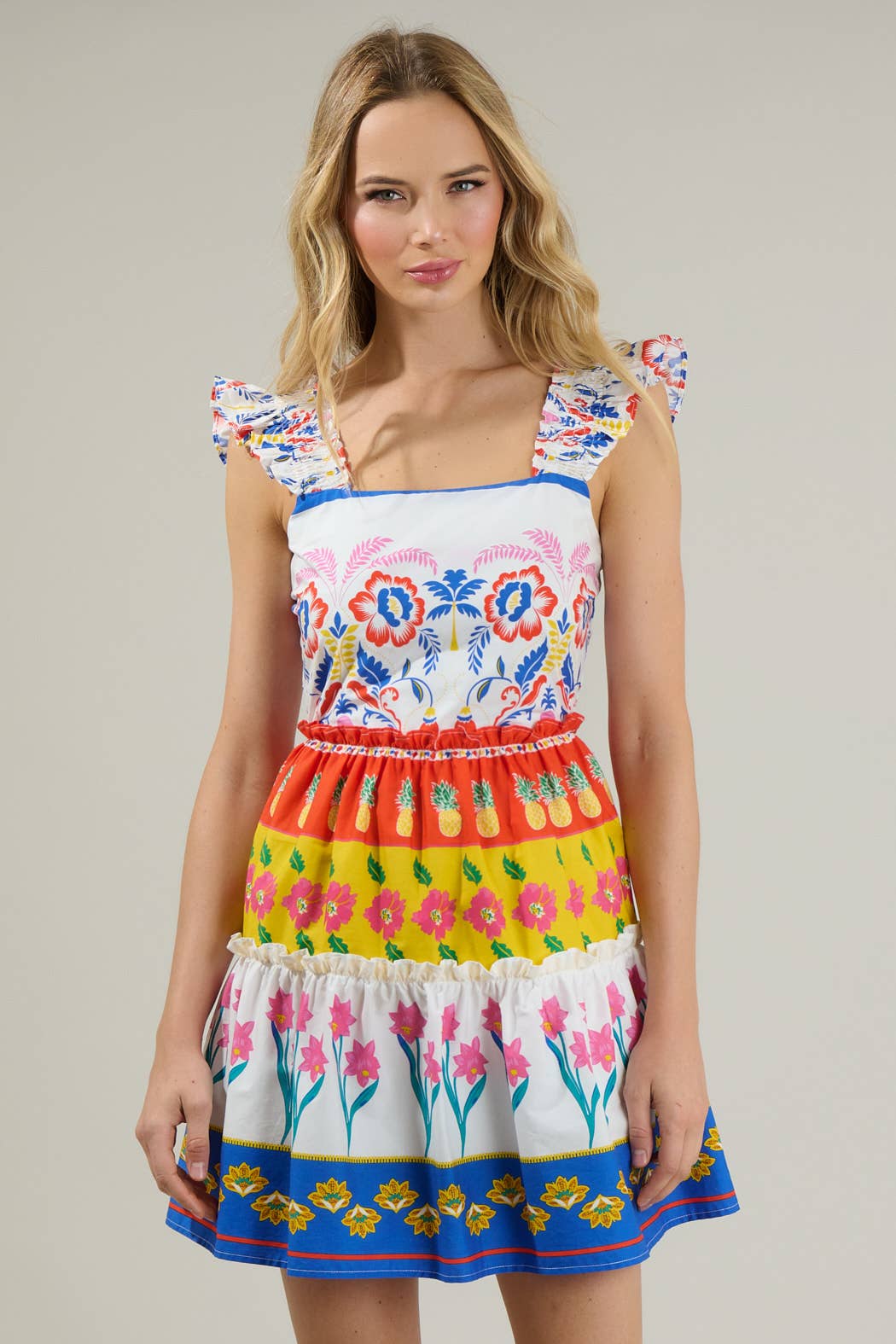 Sugarlips - Olympia Floral Ruffle Tiered Mini Dress