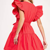 Strut & Bolt - Flutter Sleeve Poplin Mini Dress