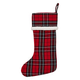 VHC Brands - Red and Black Tartan Plaid Stocking 11x18