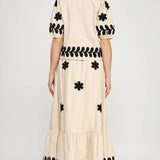 Strut & Bolt - Flower Embroidery Cotton Top