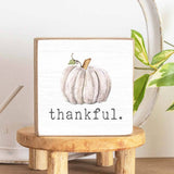Rustic Marlin - Thankful Pumpkin Decorative Wooden Block