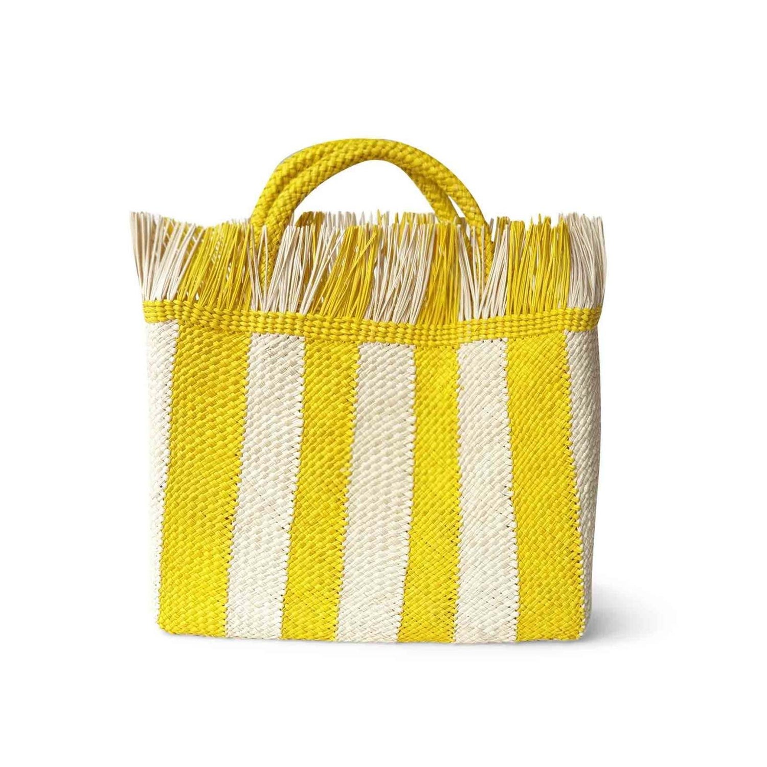 Lemon Striped Iraca Bag