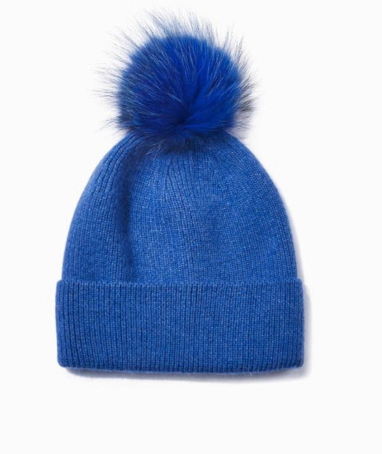 Cahmere Blend Knit Pom Pom Hat