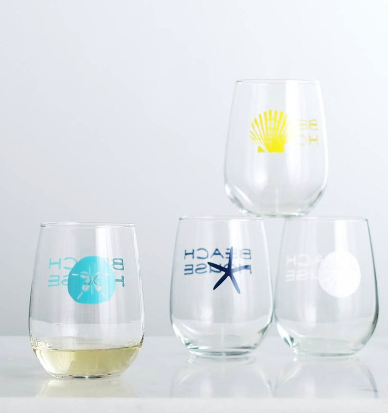 Stemless Beach House Wine Glass