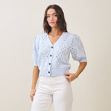 Able - AT2930 Whipstitch diamond half sleeve cardigan
