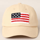 Fashion City - American Flag Chenille Patch Baseball Cap