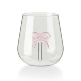Core Home - 21oz Stemless Wine Glass - Bow Pink Icon