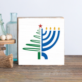 Rustic Marlin - Christmas Hanukkah Decorative Wooden Block