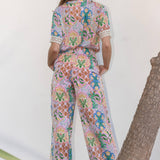 Strut & Bolt - Garden Party Crochet Contrast Trim Satin Shirt