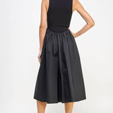 Strut & Bolt - Knit Contrast Poplin Long Dress