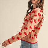 &MERCI - FUZZY CHERRY SWEATER MSW11122