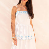 Strut & Bolt - Seashell Embroidery Scallop Layered Midi Dress