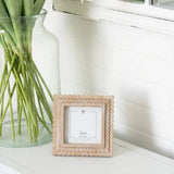 Adams & Co. - 11848 - 6x6x1 wood photo frame (SCALLOP) ntrl/wh (4x4) pic