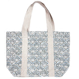 Anju Jewelry - Handcrafted Canvas Bag with Block-Printed Floral Peacock