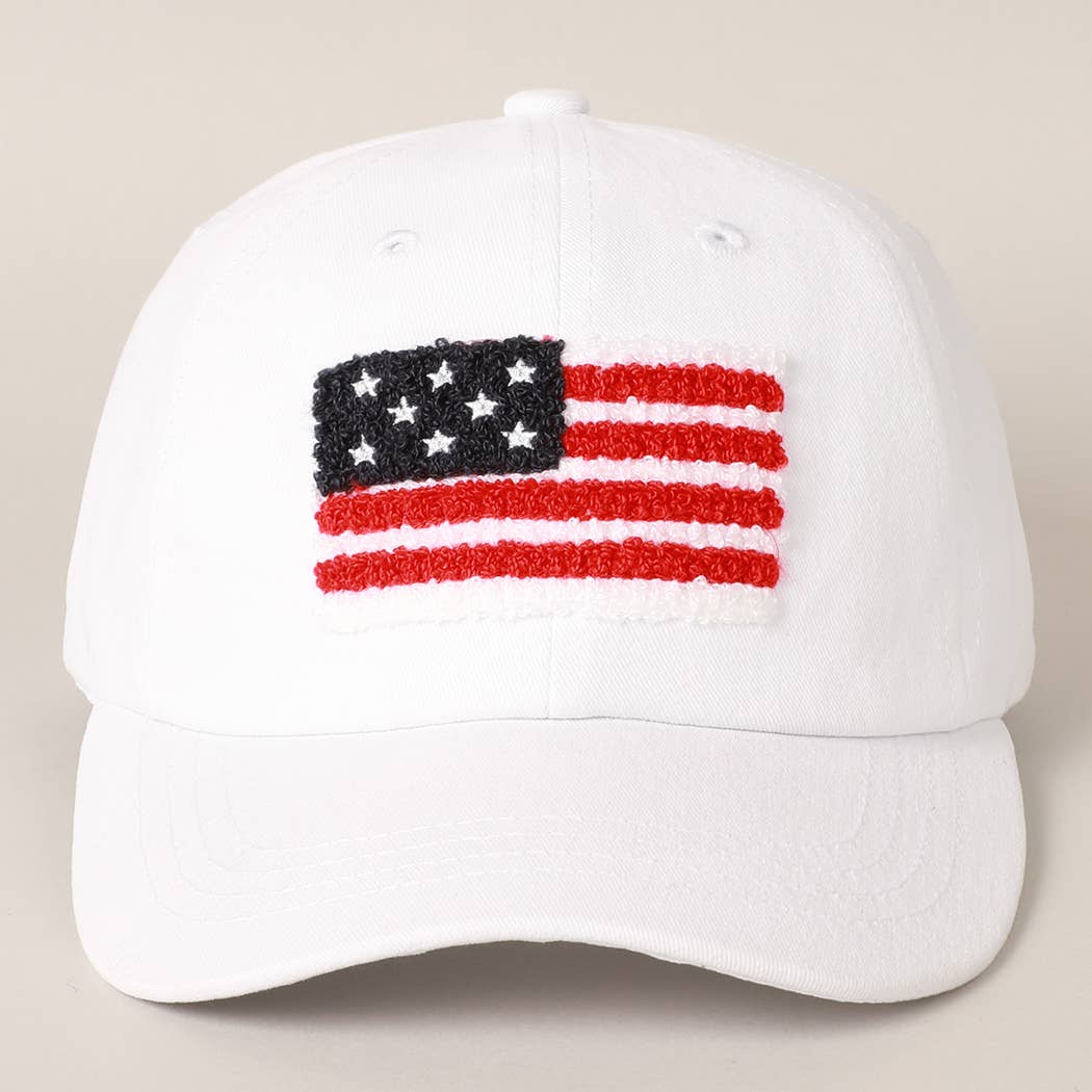 Fashion City - American Flag Chenille Patch Baseball Cap