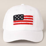 Fashion City - American Flag Chenille Patch Baseball Cap