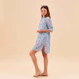 rockflowerpaper - FLORAL KELP OCEAN Button Down Beach Tunic