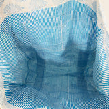 Anju Jewelry - Handcrafted Canvas Bag with Block-Printed Sky Blue Leaves