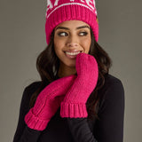 Panache Apparel Co. - Pink Cuffed Knit Mittens