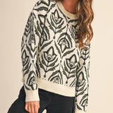 &MERCI - FLORAL PATTERN KNIT SWEATER MSW11095