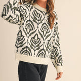 &MERCI - FLORAL PATTERN KNIT SWEATER MSW11095