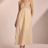 Strut & Bolt - Top Stitch Bustier Linen Midi Dress