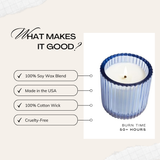 Hillhouse Naturals/Field+Fleur - Blue Seaside 1 Wick Colored Glass Candle 8oz. Ctn. 6