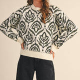 &MERCI - FLORAL PATTERN KNIT SWEATER MSW11095