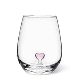 Abbott - Pink Heart Stemless Wine Glass-4.5"H(20oz)