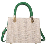 Raffia Braided Handle Crossbody Bag