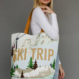 Panache Apparel Co. - Lt. Blue Ski Trip Scene Tote