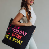 Panache Apparel Co. - Navy Drink On A Boat Tote