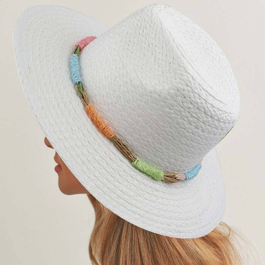 3AM BY H&D ACCESSORIES - MULTI COLOR STRAW BAND STRAW HAT.