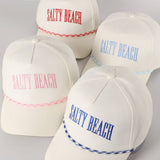 Fashion City - SALTY BEACH Lettering Embroidered Trucker Hat