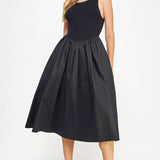 Strut & Bolt - Knit Contrast Poplin Long Dress