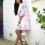 Dolma - Raya Block Printed Mini Dress Red Olive