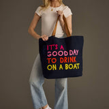 Panache Apparel Co. - Navy Drink On A Boat Tote