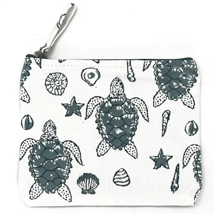 Anju Jewelry - Block-Printed Canvas Zipper Pouch