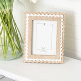 Adams & Co. - 11844 - 8x10x1 wood photo frame (SCALLOP) ntrl/wh (5x7) pic