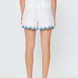 Current Air - Scalloped Hem Belted Shorts