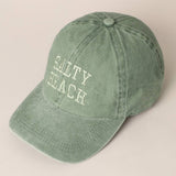 Fashion City - Salty Beach Text Embroidery Baseball Cap