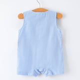 Rylee Faith Designs - Crab Embroidered Baby Boy Smocked Romper