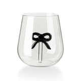 Core Home - 21oz Stemless Wine Glass - Bow Black Icon